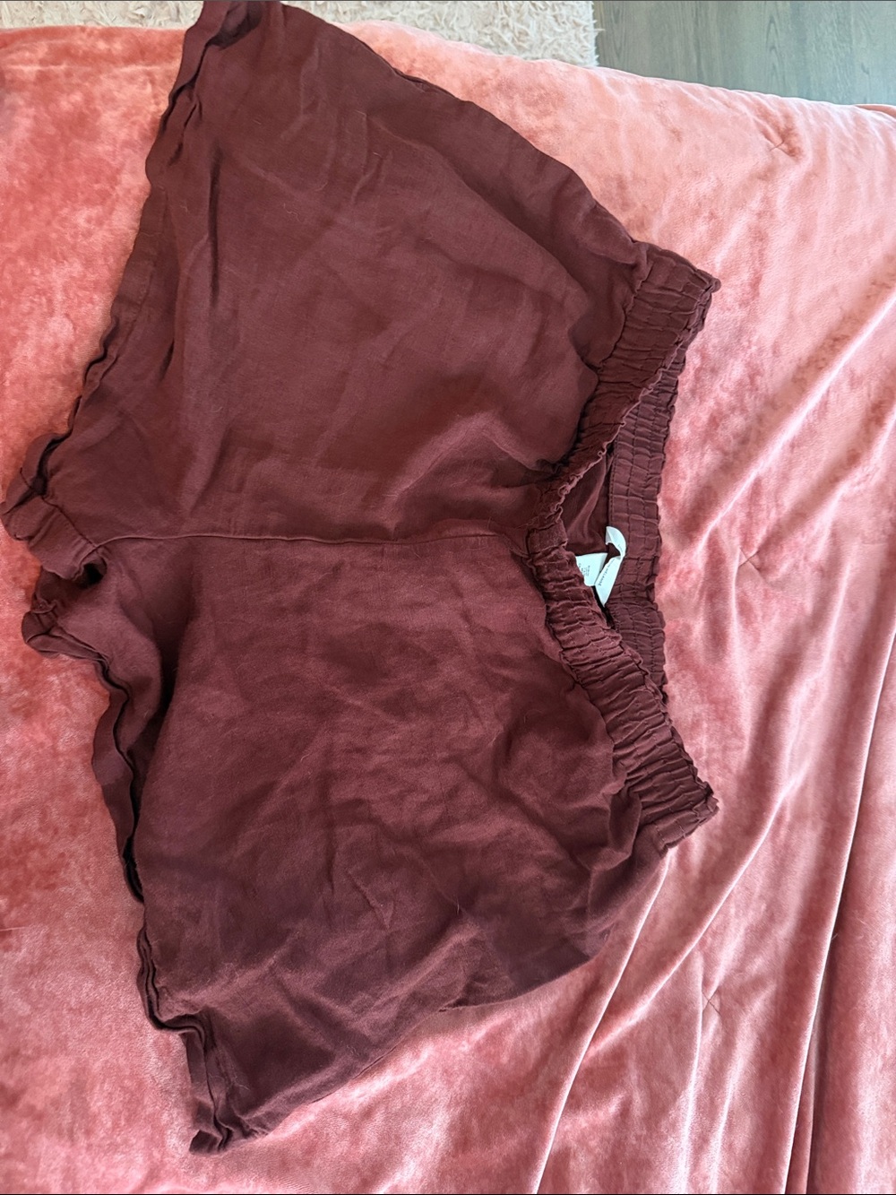 H&M Women's Rust Brown Elastic-Waist Athletic Shorts